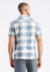 Buffalo David Bitton Sagrino Men's Short-Sleeve Plaid Fitted Shirt color MIRAGE