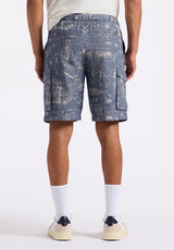 Buffalo David Bitton Halten Men's Relaxed Fit Printed Cargo Shorts color WHALE