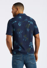 Buffalo David Bitton Sandro Men's Short-Sleeve Tie-Dye Camp Shirt color WHALE