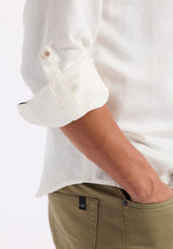 Buffalo David Bitton Simbio Men's Long-Sleeve Linen Blend Fitted Shirt color