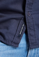 Buffalo David Bitton Simbio Men's Long-Sleeve Linen Blend Fitted Shirt color WHALE