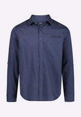 Buffalo David Bitton Simbio Men's Long-Sleeve Linen Blend Fitted Shirt color