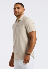 Buffalo David Bitton Sirilo Men's Short-Sleeve Striped Fitted Shirt color TUFFET