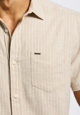 Buffalo David Bitton Sirilo Men's Short-Sleeve Striped Fitted Shirt color