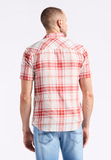 Buffalo David Bitton Sagrino Men's Fitted Plaid Shirt color BAKED APPLE