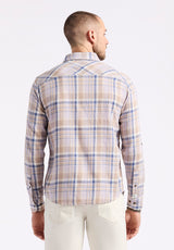 Buffalo David Bitton Simbio Men's Long-Sleeve Plaid Fitted Shirt color ORCHID PETAL