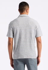 Buffalo David Bitton Koddy Men's Short-Sleeve Striped Relaxed Fit Jersey Shirt color MIDNIGHT BLUE