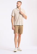 Buffalo David Bitton Koddy Men's Short-Sleeve Striped Relaxed Fit Jersey Shirt color WOODSMOKE