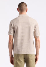 Buffalo David Bitton Willow Men's Short Sleeve Jacquard Jersey Button-Up Sweater color TUFFET