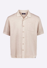Buffalo David Bitton Willow Men's Short Sleeve Jacquard Jersey Button-Up Sweater color