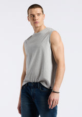 Buffalo David Bitton Kingster Men's Relaxed Fit Jersey Tank Top color HEATHER GREY