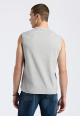 Buffalo David Bitton Kingster Men's Relaxed Fit Jersey Tank Top color HEATHER GREY