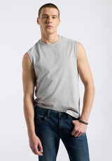 Buffalo David Bitton Kingster Men's Relaxed Fit Jersey Tank Top color HEATHER GREY