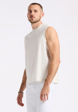 Buffalo David Bitton Kingster Men's Relaxed Fit Jersey Tank Top color MILK