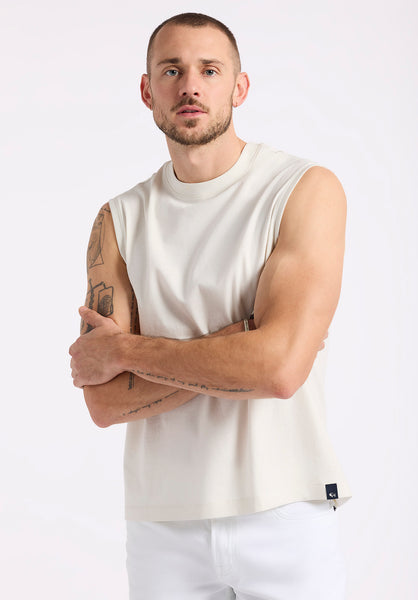 Buffalo David Bitton Kingster Men's Relaxed Fit Jersey Tank Top color MILK