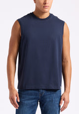 Buffalo David Bitton Kingster Men's Relaxed Fit Jersey Tank Top color MIDNIGHT BLUE