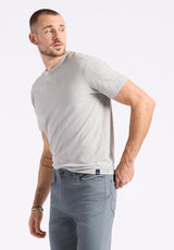 Buffalo David Bitton Kanto Men's Short-Sleeve Crew Neck Jersey T-Shirt color HEATHER GREY