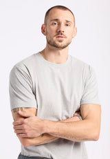 Buffalo David Bitton Kanto Men's Short-Sleeve Crew Neck Jersey T-Shirt color HEATHER GREY