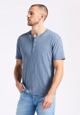 Buffalo David Bitton Kandido Men's Short Sleeve Slub Jersey Relaxed Henley Top color MIRAGE