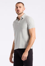 Buffalo David Bitton Kindell Men's Short-Sleeve Piqué Polo color HEATHER GREY