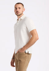 Buffalo David Bitton Kindell Men's Short-Sleeve Piqué Polo color MILK