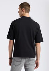 Buffalo David Bitton Kinsley Men's Piqué Crew Neck Relaxed T-Shirt color BLACK