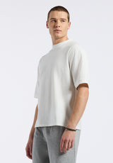Buffalo David Bitton Kinsley Men's Piqué Crew Neck Relaxed T-Shirt color MILK