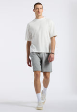 Buffalo David Bitton Kinsley Men's Piqué Crew Neck Relaxed T-Shirt color MILK