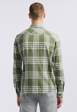 Buffalo David Bitton Saroz Men's Long-Sleeve Plaid Shirt color HEDGE GREEN