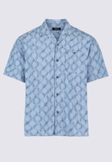 Buffalo David Bitton Sonix Men's Short-Sleeve Wave Pattern Relaxed Fit Camp Shirt color