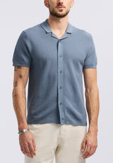 Buffalo David Bitton Wasko Men's Short-Sleeve Button-Up Sweater Polo color MIRAGE