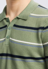 Buffalo David Bitton Winder Men's Short-Sleeve Striped Sweater Polo color