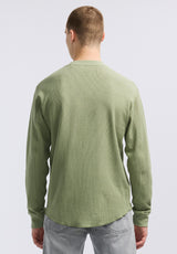 Buffalo David Bitton Kaleb Men's Long-Sleeve Crewneck Top color HEDGE GREEN