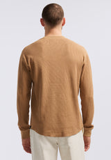 Buffalo David Bitton Kaleb Men's Long-Sleeve Crewneck Top color WOODSMOKE