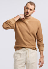 Buffalo David Bitton Kaleb Men's Long-Sleeve Crewneck Top color WOODSMOKE