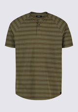 Buffalo David Bitton Klaus Men's Short-Sleeve Striped Henley Top color