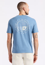 Buffalo David Bitton Tollose Men's Graphic T-Shirt with Heritage Print color CORONET BLUE