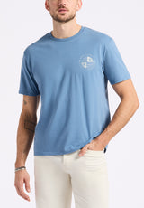 Buffalo David Bitton Tollose Men's Graphic T-Shirt with Heritage Print color CORONET BLUE