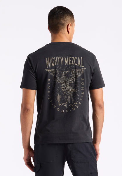 Buffalo David Bitton Tonder Men's Graphic Tee with Eagle Print COLOR Black