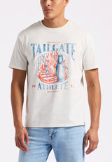 Buffalo David Bitton Tailgate Men's Graphic T-Shirt with BBQ Print color MILK