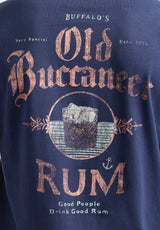 Buffalo David Bitton Taneer Men's Graphic T-Shirt with Rum Print color