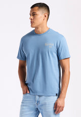 Buffalo David Bitton Tuffalo Men's Graphic T-Shirt with "Buffalo" Print color CORONET BLUE