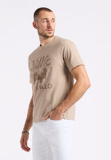 Buffalo David Bitton Tison Men's Graphic T-Shirt with Buffalo Print color TUFFET