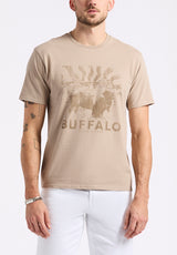 Buffalo David Bitton Tison Men's Graphic T-Shirt with Buffalo Print color TUFFET