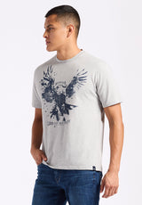 Buffalo David Bitton Teagle Men's Graphic T-Shirt with Eagle Print color HEATHER GREY