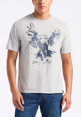 Buffalo David Bitton Teagle Men's Graphic T-Shirt with Eagle Print color HEATHER GREY