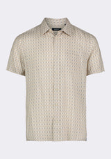 Buffalo David Bitton Sirilo Men's Short Sleeve Fitted Shirt with Geometric Print color