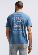 Buffalo David Bitton Tesert Men's Graphic T-Shirt with Desert Daze Print color MOONLIGHT BLUE