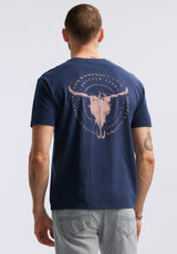 Buffalo David Bitton Tundla Men's Graphic T-Shirt with Buffalo Skull Print color WHALE