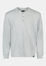 Kandid Men's Long-Sleeve Relaxed Henley Top color HEATHER GREY